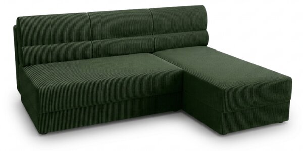 Coltar extensibil de colt TAVERO SLIM, verde inchis, reversibil, 201x140 cm