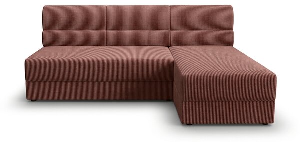 Coltar extensibil de colt TAVERO SLIM, roz inchis, reversibil, 201x140 cm