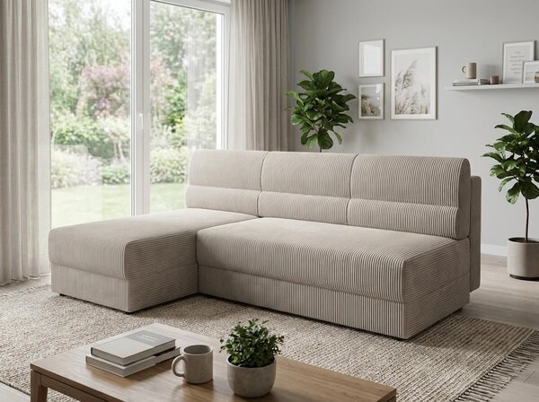 Coltar extensibil de colt TAVERO SLIM, bej deschis, reversibil, 201x140 cm