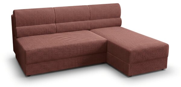 Coltar extensibil de colt TAVERO SLIM, roz inchis, reversibil, 201x140 cm