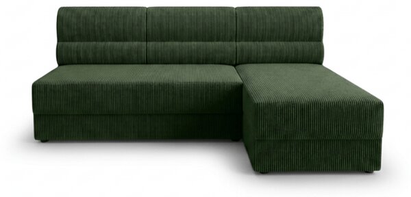 Coltar extensibil de colt TAVERO SLIM, verde inchis, reversibil, 201x140 cm
