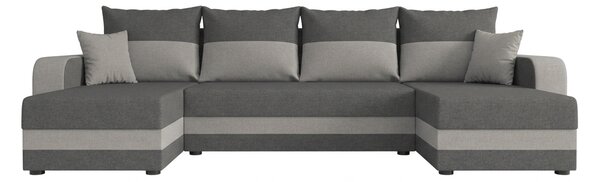 Coltar extensibil in forma de U VALERIO, gri inchis/gri deschis, 305x140 cm