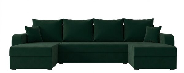 Coltar extensibil in forma de U VALERIO, verde inchis, 305x140 cm