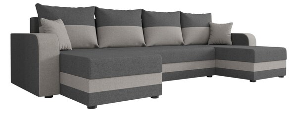 Coltar extensibil in forma de U VALERIO, gri inchis/gri deschis, 305x140 cm