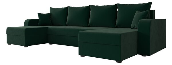 Coltar extensibil in forma de U VALERIO, verde inchis, 305x140 cm