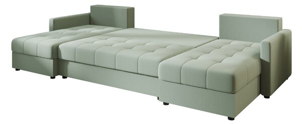 Coltar extensibil in forma de U VENORIA, verde deschis, 285x146 cm + 2 perne GRATUIT