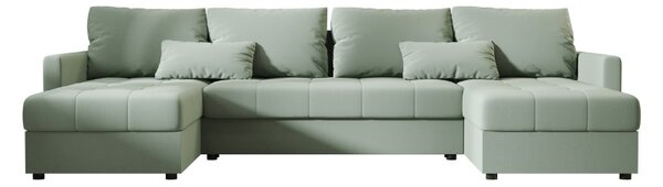 Coltar extensibil in forma de U VENORIA, verde deschis, 285x146 cm + 2 perne GRATUIT