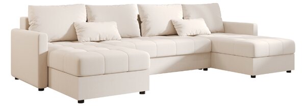 Coltar extensibil in forma de U VENORIA, crem, 285x146 cm + 2 perne GRATUIT