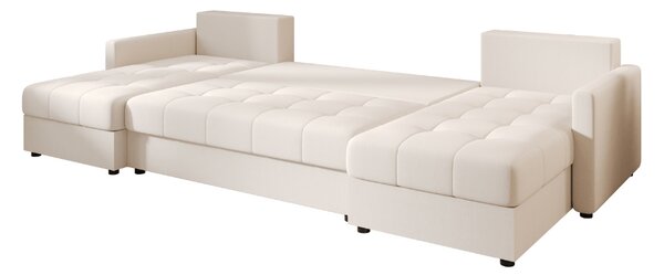 Coltar extensibil in forma de U VENORIA, crem, 285x146 cm + 2 perne GRATUIT