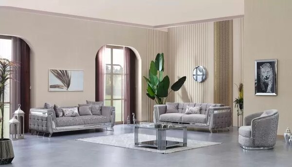 Set canapele extensibile si fotolii fixe de Lux Milano, Crom-MobMax