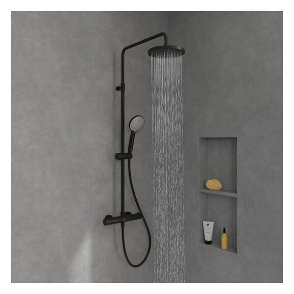 Coloana de dus cu termostat ,Villeroy & Boch Universal Showers, negru mat