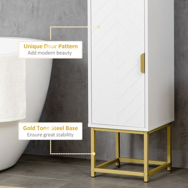 Kleankin Dulap baie cu dulapuri si compartimente deschise, mobilier pentru baie de dimensiuni reduse din MDF | Aosom Romania