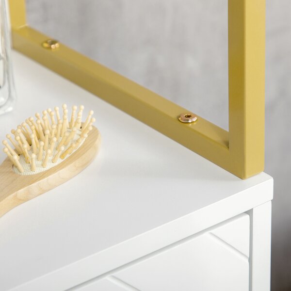 Kleankin Dulap baie cu dulapuri si compartimente deschise, mobilier pentru baie de dimensiuni reduse din MDF | Aosom Romania