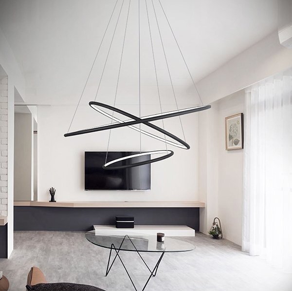 Altavola Design Ledowe Okręgi lampă suspendată 3x99 W negru LA075/P_80_in_4k_black