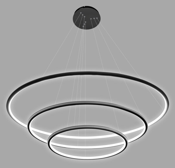 Altavola Design Ledowe Okręgi lampă suspendată 3x99 W negru LA075/P_80_in_4k_black