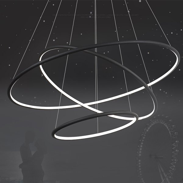 Altavola Design Ledowe Okręgi lampă suspendată 3x99 W negru LA075/P_80_in_4k_black