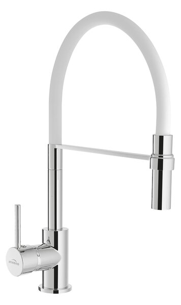 Invena Kameleon baterie bucătărie pe picior alb BZ-29-L02