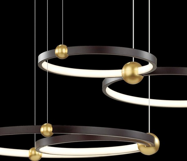 Altavola Design Aurora lampă suspendată 4x85 W negru-auriu LA112/P_50_3k_black