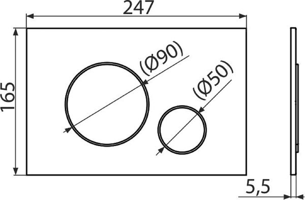 Alca Thin buton de spălare pentru WC crom mat M672