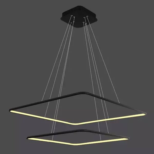 Altavola Design Ledowe Kwadraty lampă suspendată 2x W negru LA077/P_60_in_3k_black