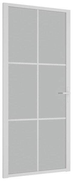 Ușă de interior, 93x201,5 cm, alb, sticlă mată și aluminiu