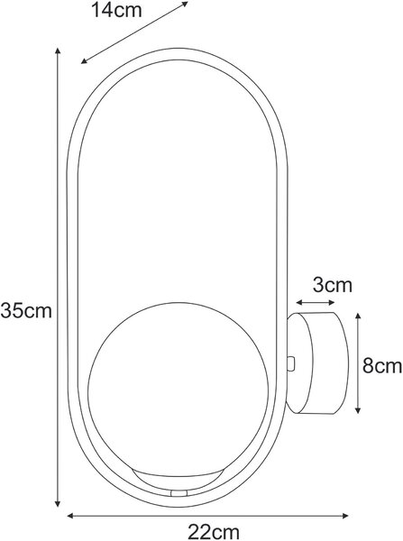 Kaja Sven lampă de perete 1x10 W auriu-chihlimbar K-5398