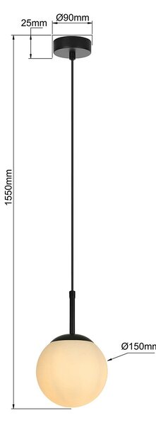 Light Prestige Dorado lampă suspendată 1x10 W negru LP-002/1P BK