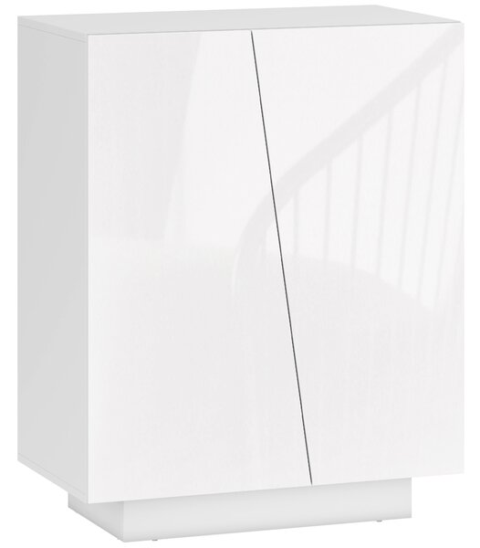 HOMCOM Dulap Multifuncțional cu 3 Nivele, Design Modern din PA Alb, Poliță Reglabilă, Bază Înălțată, 70x40x88 cm | Aosom Romania