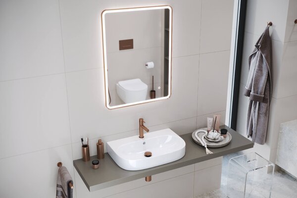Excellent Corido oglindă 60x80 cm dreptunghiular cu iluminare cu covoraș de încălzire DOEX.CO080.060.CB