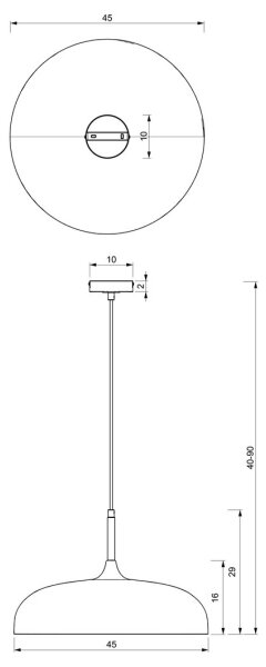 Lustră pe cablu LINCOLN 1xE27/60W/230V d. 45 cm albastru