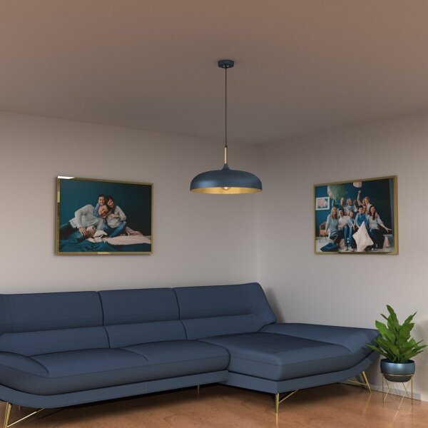 Lustră pe cablu LINCOLN 1xE27/60W/230V d. 45 cm albastru
