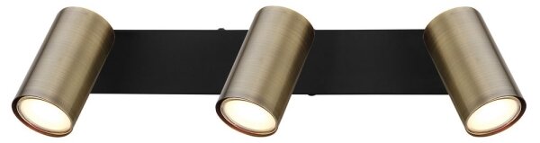 Spot ROBBY 3xGU10/35W/230V negru/alamă Globo 57911-3M