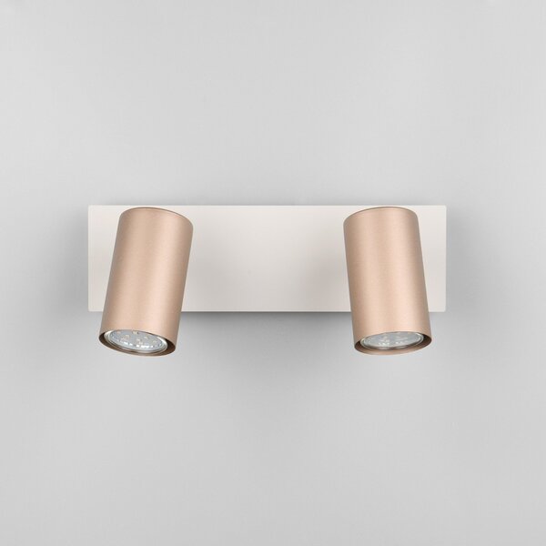 Trio Lighting Spot de plafon Marley maro/gri deschis 30 x 9 cm 2 becuri din metal, reglabil, Maro / Rugină, Camera de zi / sufragerie, Metal, Modern, Plafon cu flacără multiplă