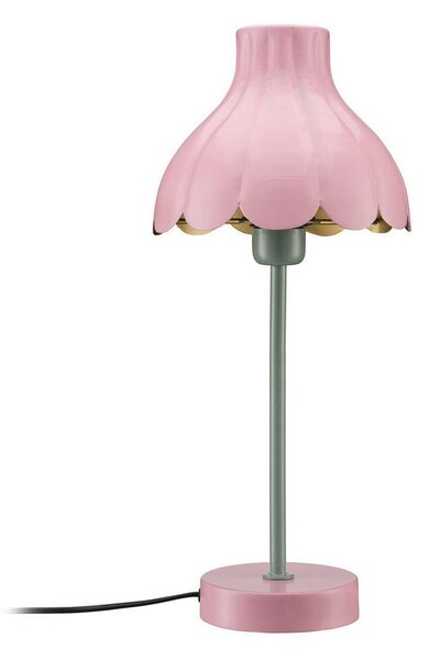 PR Home Lampă de masă Wera, roz/verde, înălțime 47 cm, metal, Roz / Rosé, Camera de zi / sufragerie, Metal