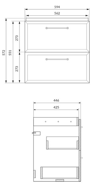 Cersanit Milagros dulap 59.4x44.6x55.1 cm sub chiuveta pe perete alb S1021-001