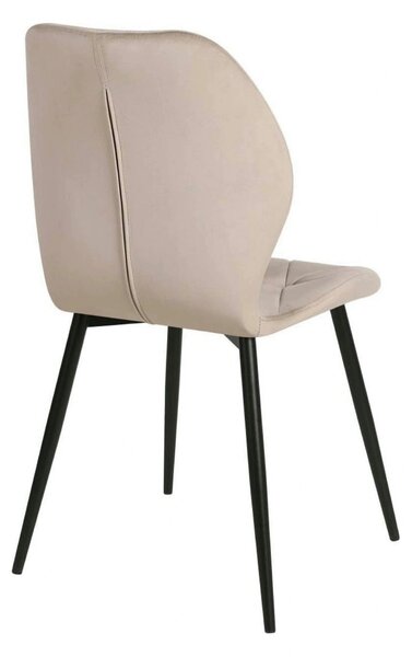 Scaun KEN, bej inchis/negru, stofa catifelata/metal, 47x55x87 cm