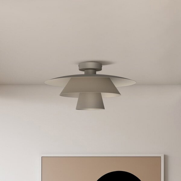 Luminex Plafonieră Plato, bej, metal, Ø 38 cm, E27, reglabil, Bej, Camera de zi / sufragerie, Metal, Modern