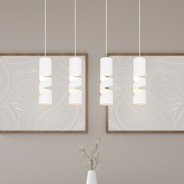 Trio Lighting Lampă suspendată Stream, alb, lungime 80 cm 4 becuri din metal GU10, reglabil, Alb, Camera de zi / sufragerie, Metal, Modern