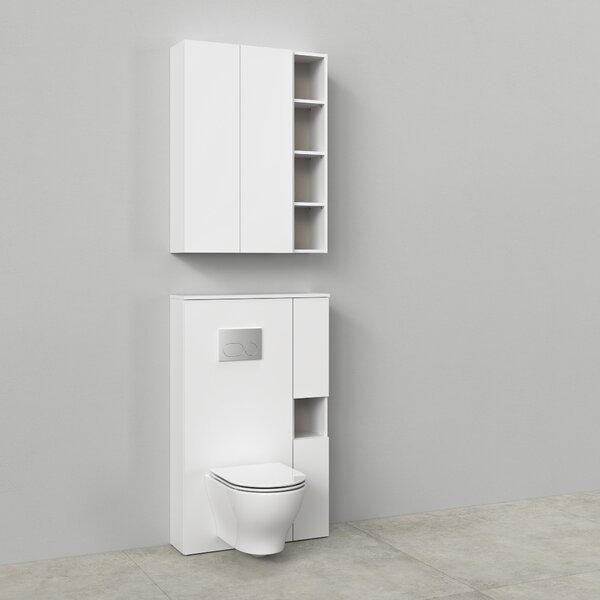 Cersanit Milagros construcția cadru 56x22.2x100 cm laterala pe perete alb S1026-039