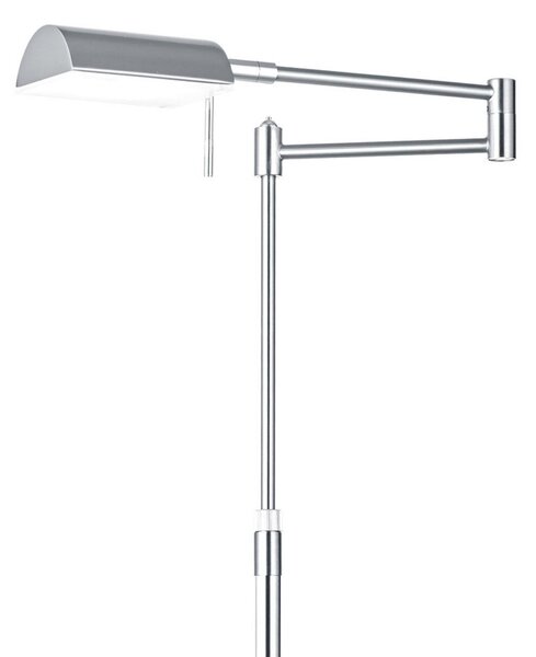 HELL Lampadar LED Graz, nichel mat, reglabil, Gri, Studiu / Birou, Metal, Lumină de lectură