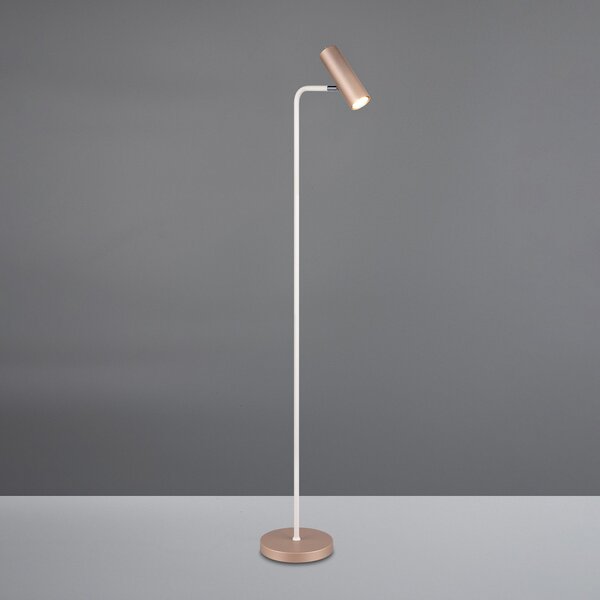 Trio Lighting Marley lampadar, maro/gri deschis, înălțime 151 cm, metal, Maro / Rugină, Camera de zi / sufragerie, Metal, Modern, Umbrelă în picioare