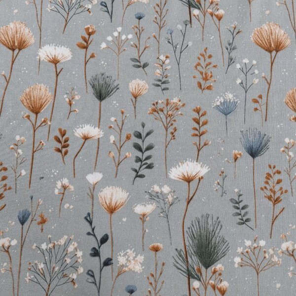 Cearsaf din microfibra BOTANIC FIELD gri 90x200 cm