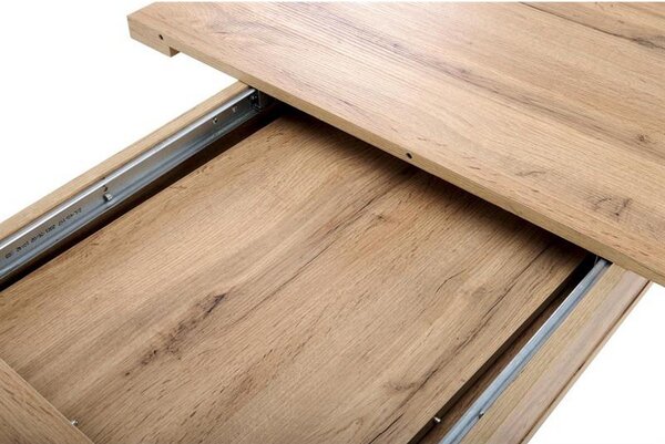 Masa extensibila BRANDON, stejar wotan/negru, PAL laminat, 160/200x90x