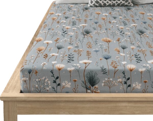 Cearsaf din microfibra BOTANIC FIELD gri 90x200 cm