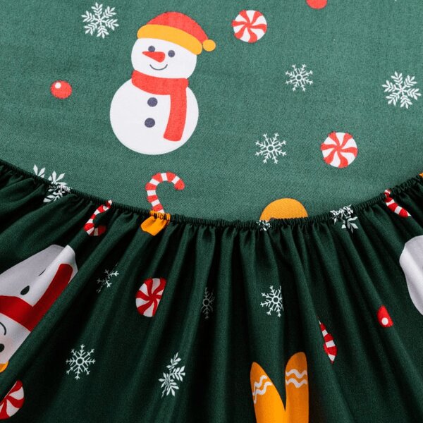 Cearsaf din microfibra SNOWMAN AND GINGERBREAD verde 90x200 cm