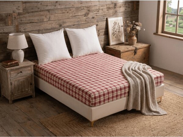 Cearsaf din microfibra TARTAN HEART colorat 90x200 cm