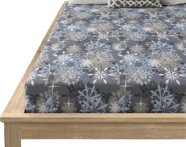 Cearsaf din microfibra SNOWFLAKE modrosede 90x200 cm