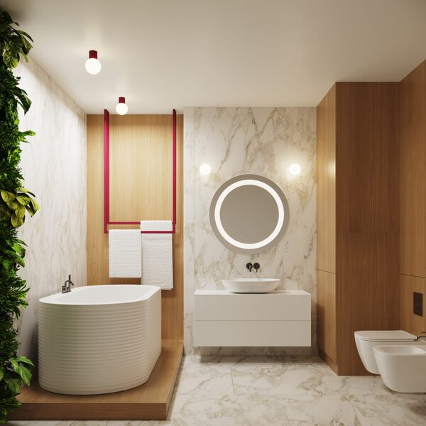 Sollux Lighting Halo lampă de perete 1x8 W alb-burgundia SL.1747