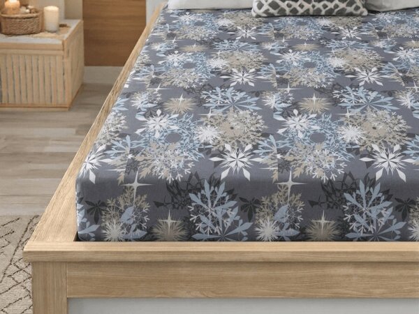 Cearsaf din microfibra SNOWFLAKE modrosede 90x200 cm