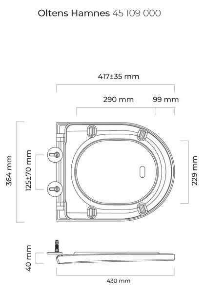 Oltens Hamnes capac wc SoftClose alb 45109000